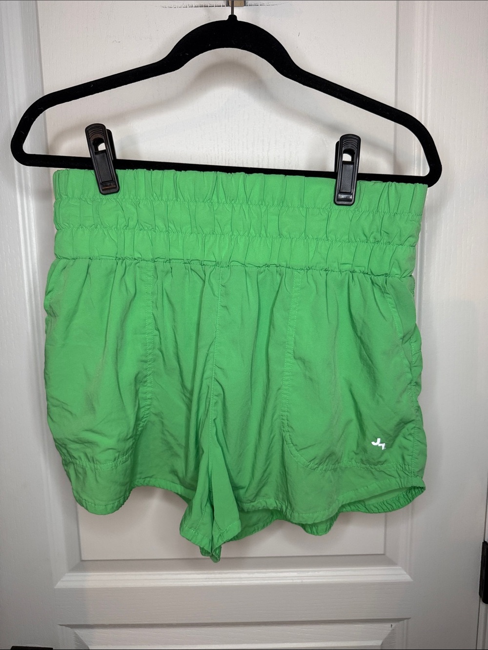 JoyLab Green Smocked-Waist Athletic Shorts